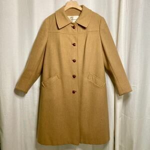 Robinson's Vintage Wool Coat Womens Medium Mid-Century Minimalist Neutral Retro
